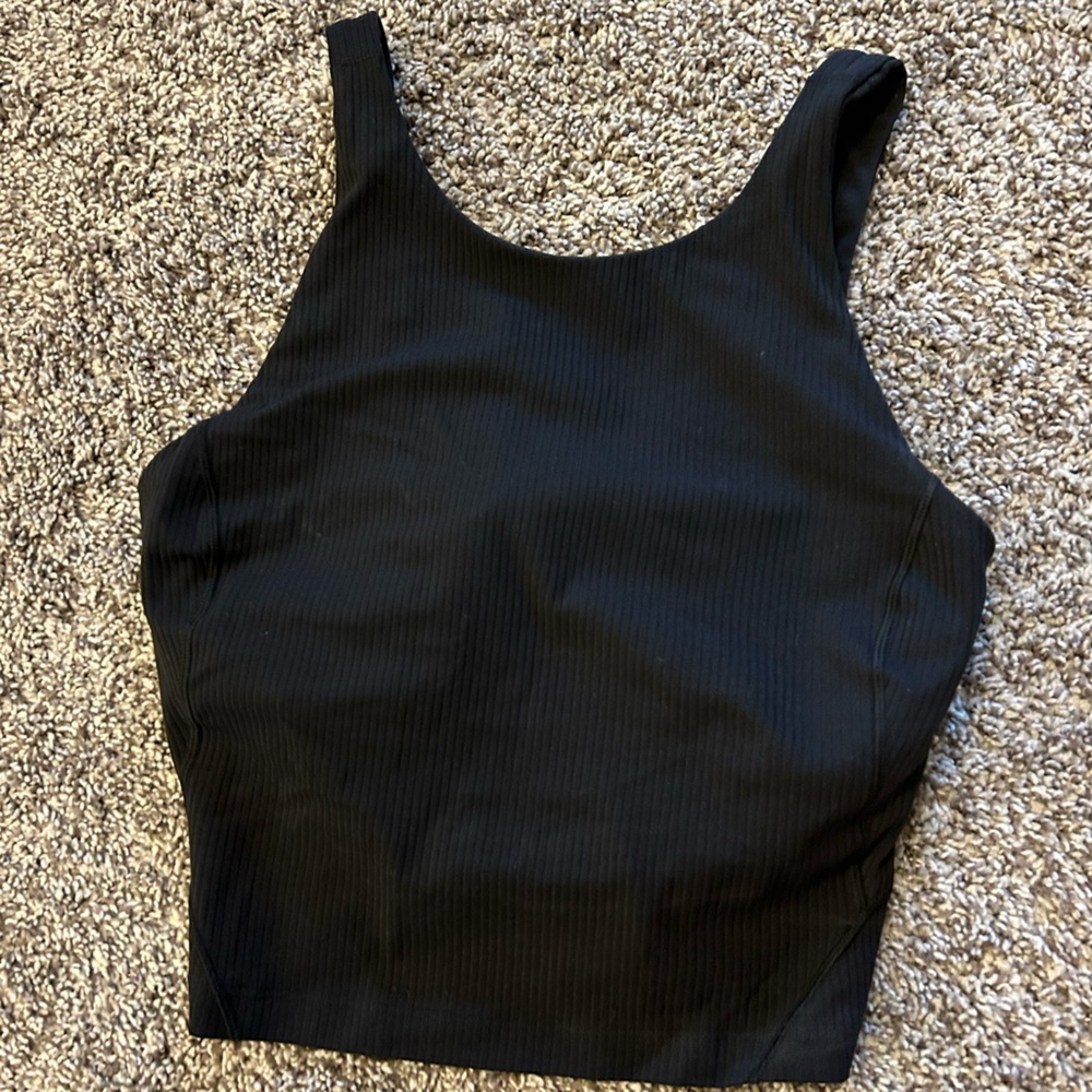 Black ribbed lulu top